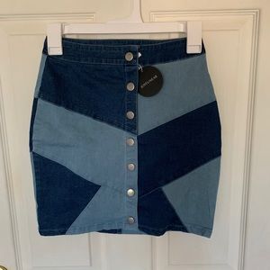 NWT Patchwork Denim Skirt